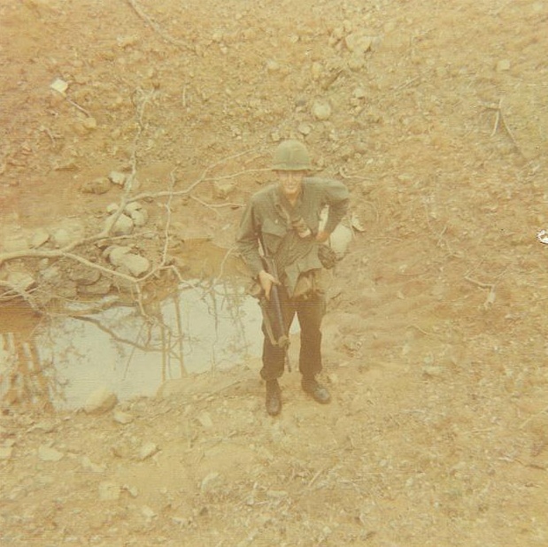 B52 bomb crater on the Ho Chi Minh trail