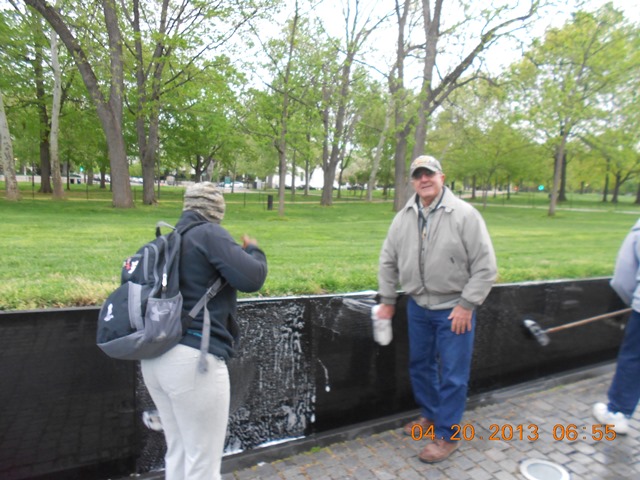 Cleaning panel 52 E of Company C 1/22 of 4th Inf. Div. It was my privilege to Honor and Respect those we lost on April 28, 1968.