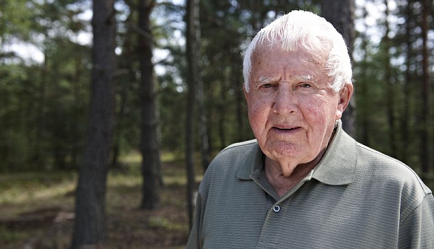 Bitter-sweet memories: Gordie King, 91, made an emotional return to Stalag Luft III. 